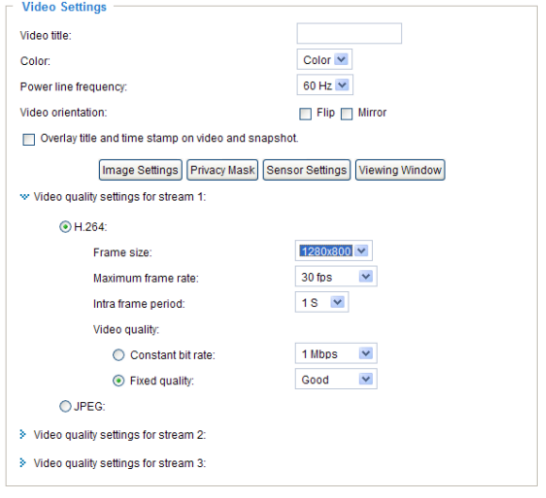 Video Settings